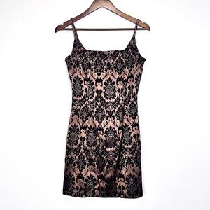 Jessica McClintock for Gunne Sax Vintage Y2K 90s Lace Overlay Mini Dress Size 6